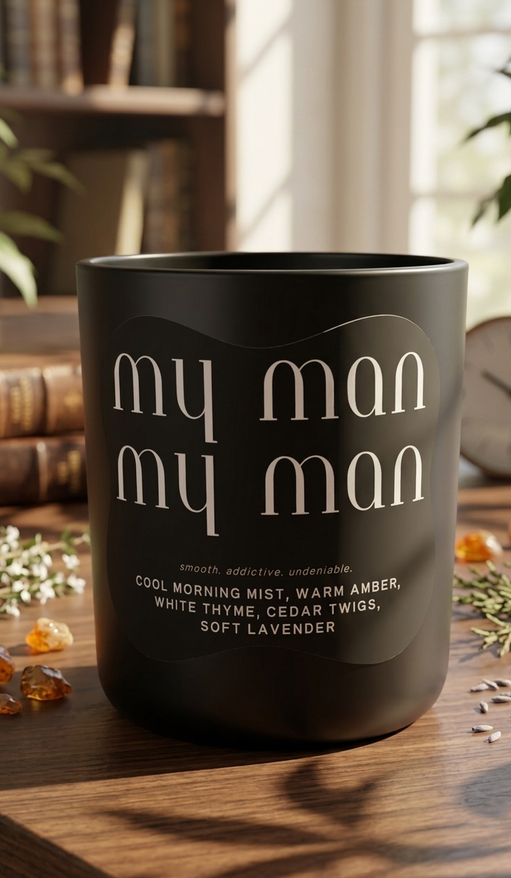 Amber Woods Coconut Soy Candle | My Man My Man