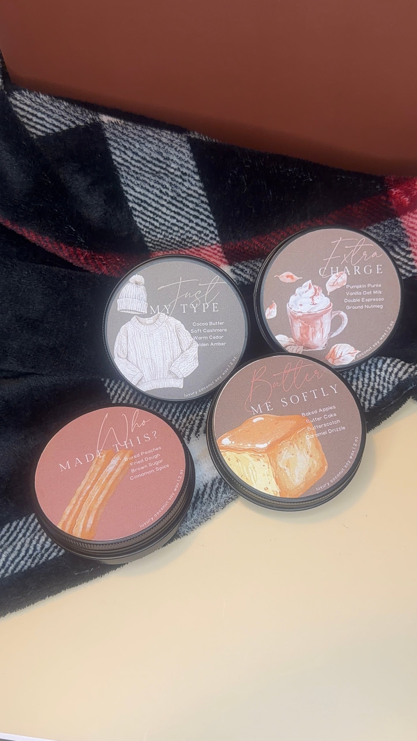 Homey Fall Mini Candle Sample Collection - Set of 4 Tins